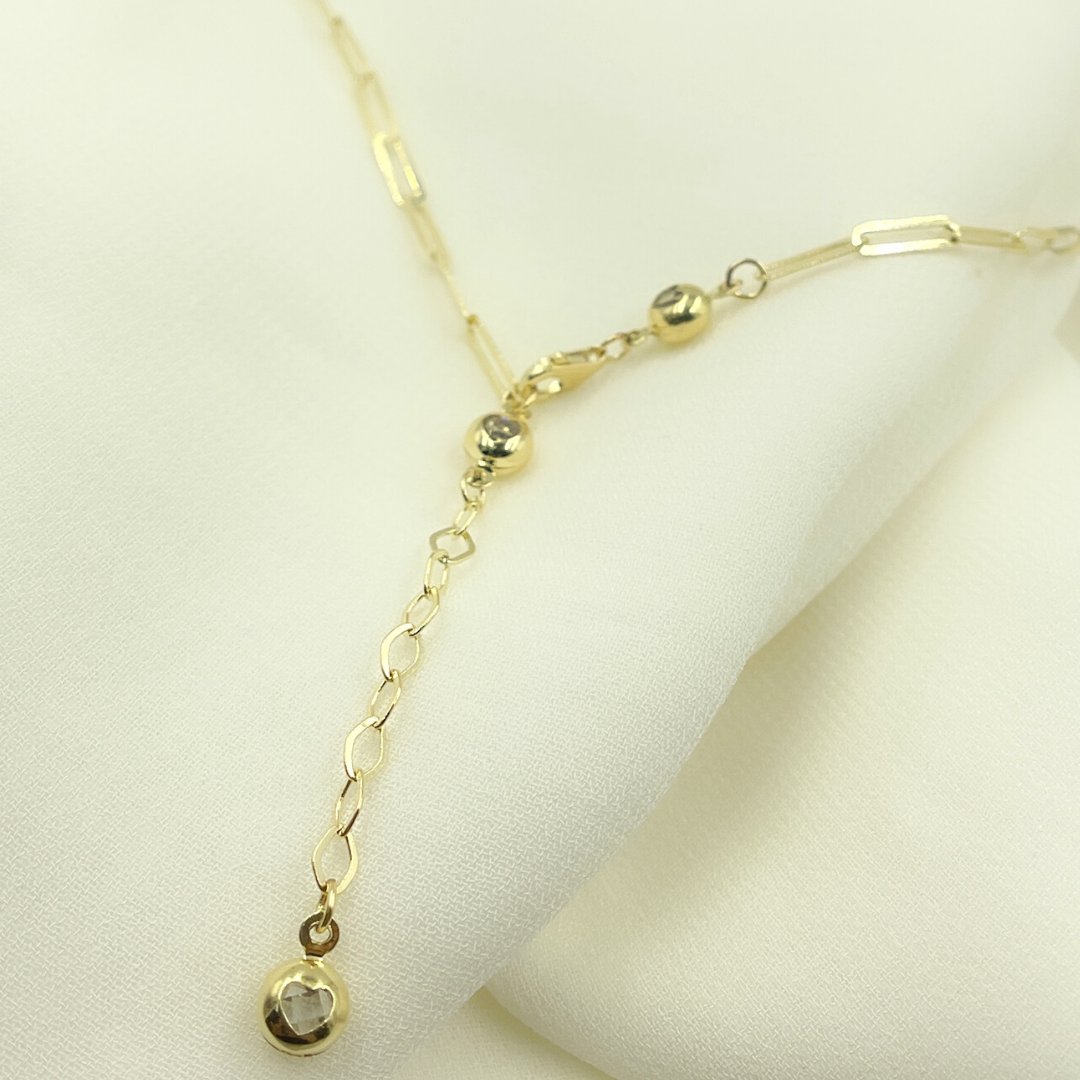 14K19. 14K Solid Gold Flat Paperclip Chain