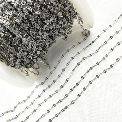 Oxidized 925 Sterling Silver Fancy Marina Chain