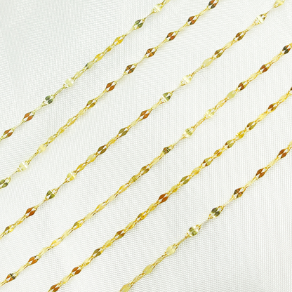 Gold Plated 925 Sterling Silver Flat Marina Link Chain