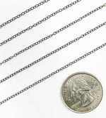 Load image into Gallery viewer, Black Rhodium 925 Sterling Silver Cable Link 1 mm Chain. BR2
