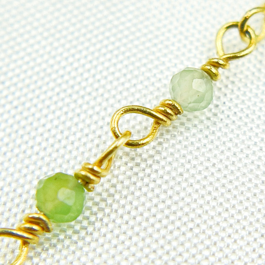 Chrysoprase Wire Wrap Chain. CHR10