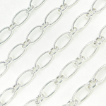 Load image into Gallery viewer, 925 Sterling Silver Textured &amp; Smooth Oval Links Chain. V52SS
