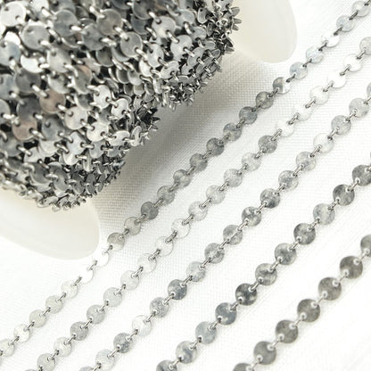 Oxidized 925 Sterling Silver Disc Chain