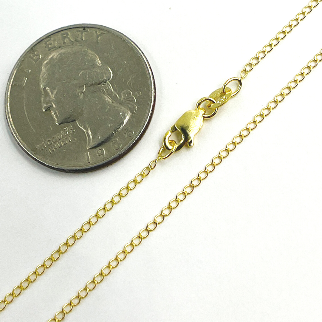 030GLBPT2. 14K Solid Gold Long Curb Chain