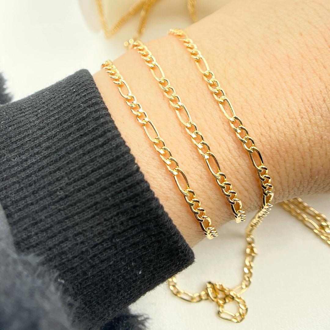 2931CHR. Gold Filled Flat Figaro Chain