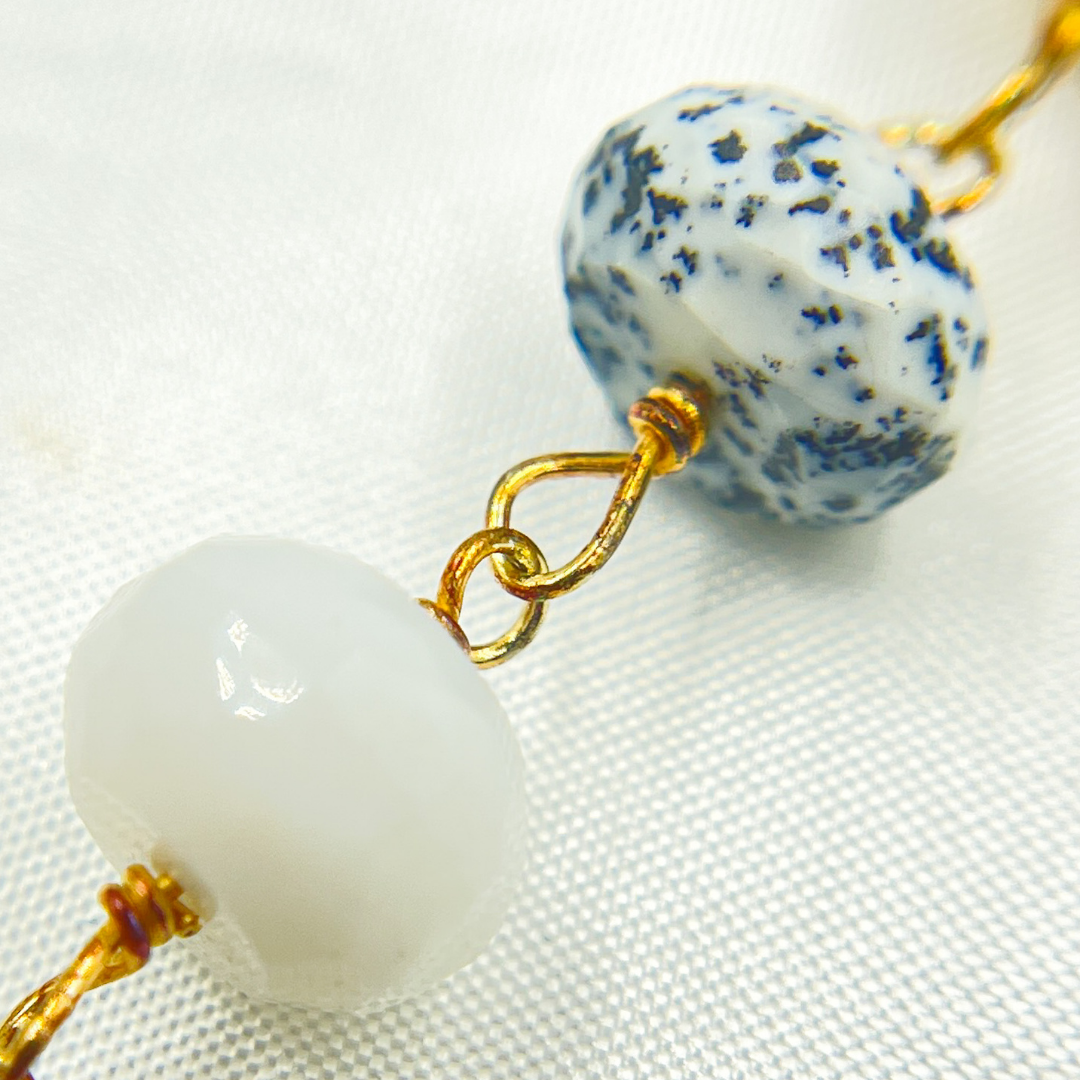 Dendrite Opal Gold Plated Wire Chain.