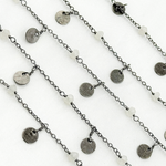 Load image into Gallery viewer, Moonstone and Dangle Disc Oxidized Wire Chain. MS34
