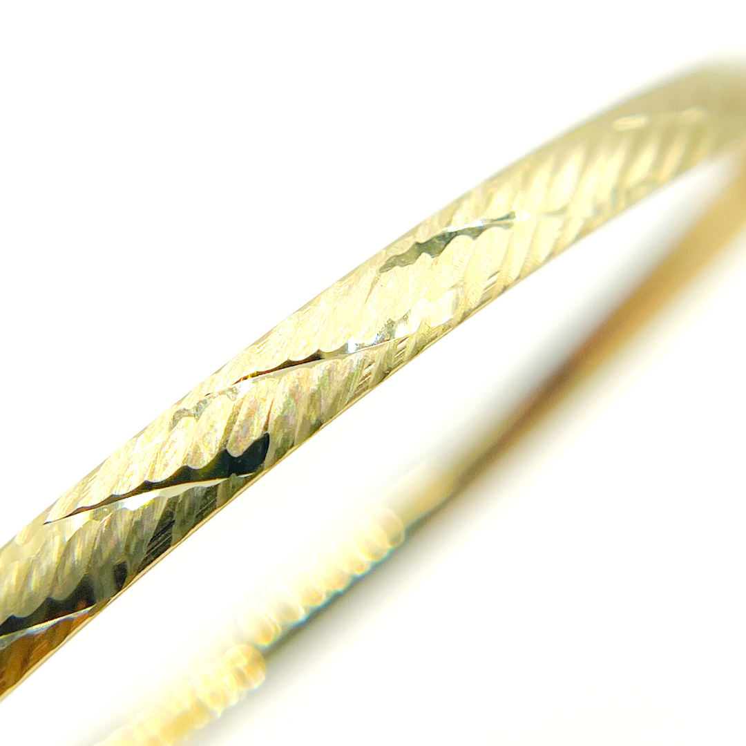 14K Solid Gold Matte Textured Bangle