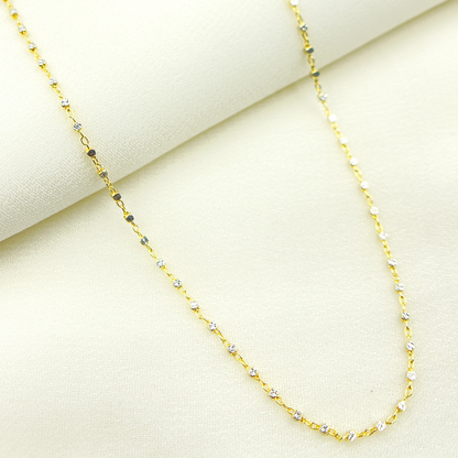 14K Solid Yellow Gold Satellite Cubes Chains