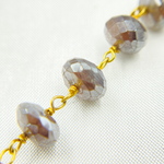 Load image into Gallery viewer, Coated Taupe Moonstone Gold Plated Wire Chain. CMS82
