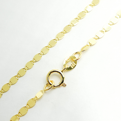 14K Solid Gold Mirror Marina Link Chain