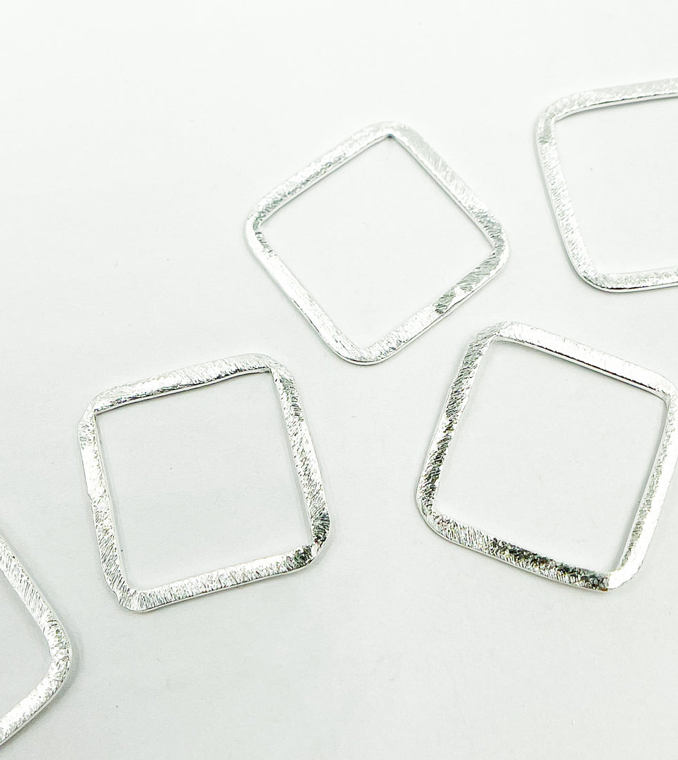 925 Sterling Silver Square Shape 20x20mm. SS3