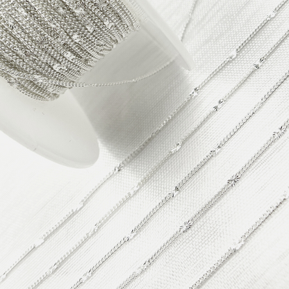 925 Sterling Silver Satellite Curb Link Chain