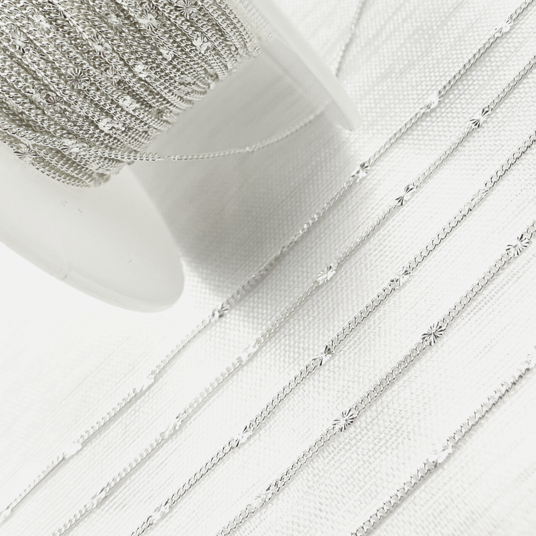 925 Sterling Silver Satellite Curb Link Chain