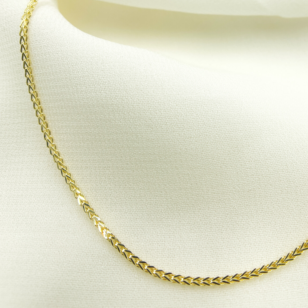 14K Solid Gold Wheat Necklace