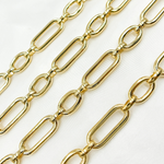 Load image into Gallery viewer, Gold Plated 925 Sterling Silver Smooth Long &amp; Short Links Chain. 539MTGP
