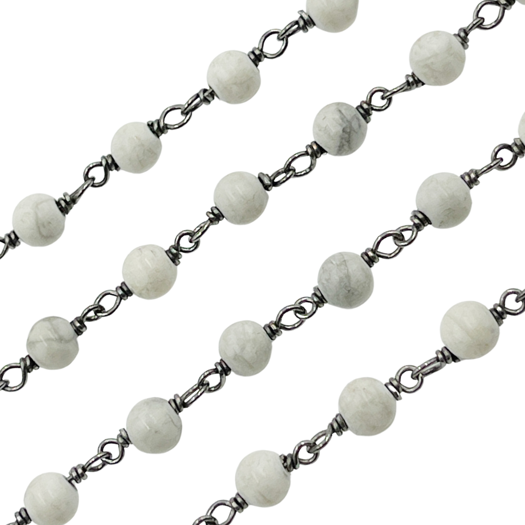 Howlite Gemstone Round Shape Chain