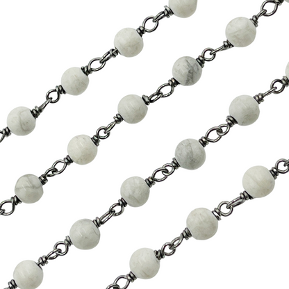 Howlite Gemstone Round Shape Chain