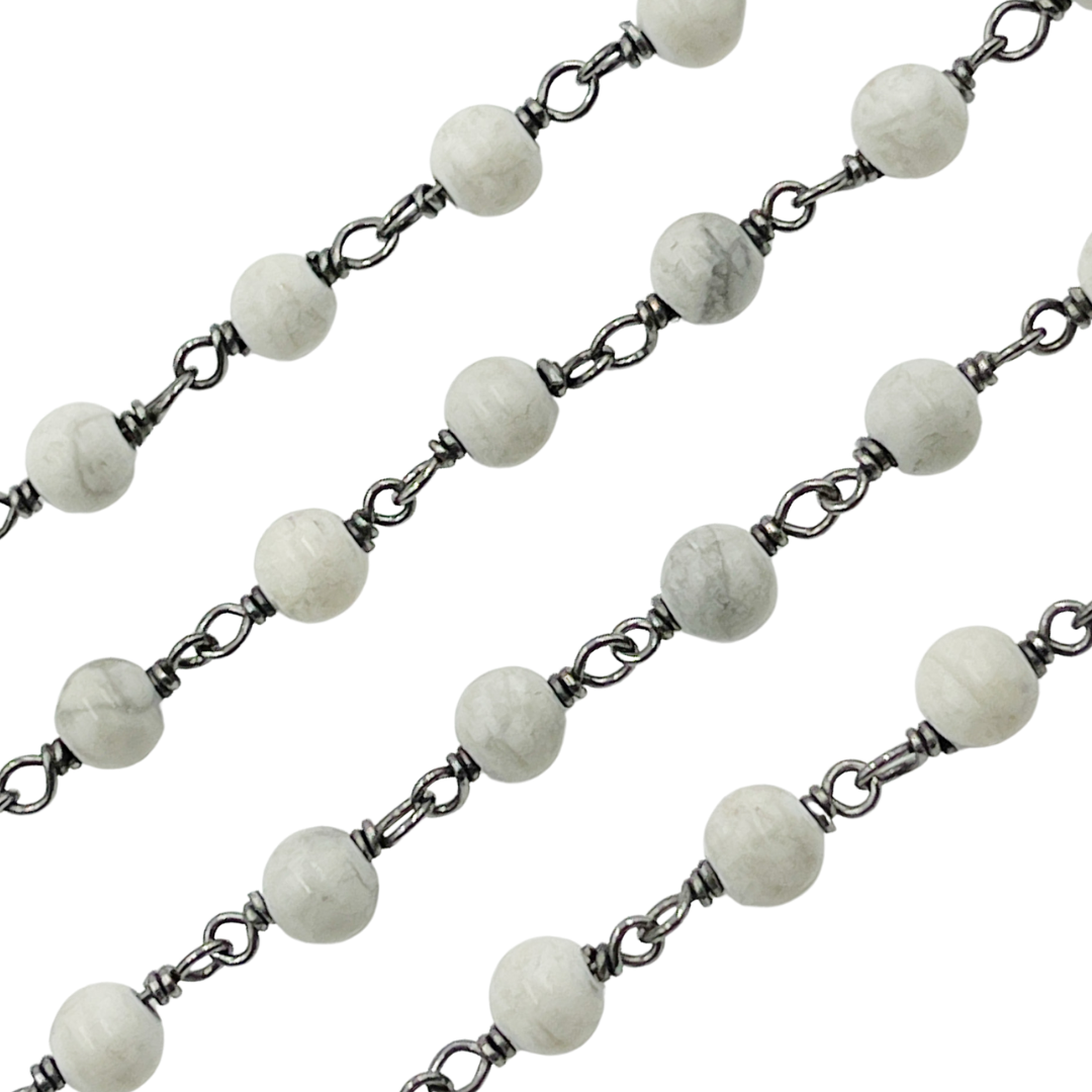 Howlite Gemstone Round Shape Chain. HO2