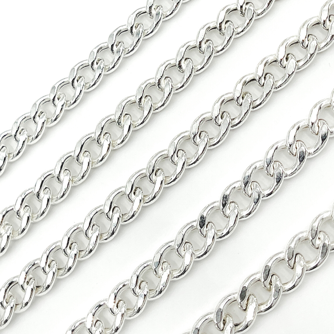 V46SS. Sterling Silver Curb Link Chain