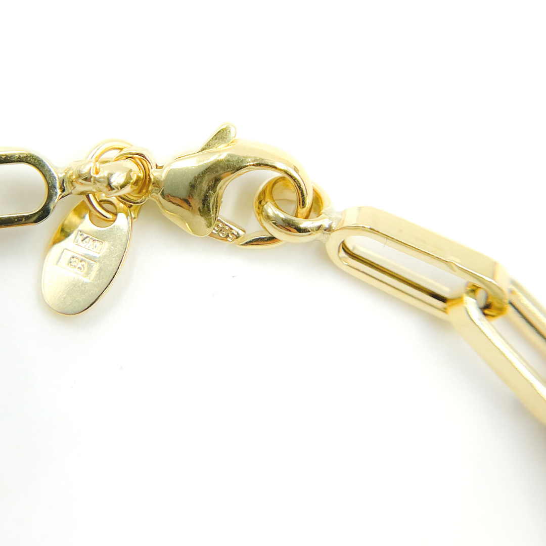 14K Solid Gold Flat Box Link Chain