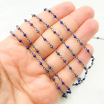 Load image into Gallery viewer, Lapis Lazuli Oxidized Wire Chain. LAP2
