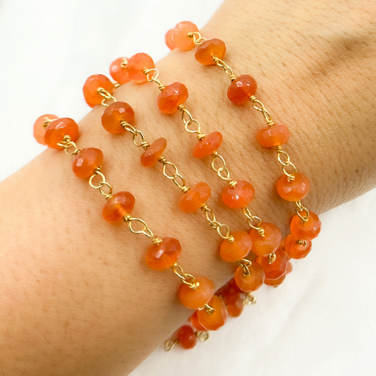 Carnelian Gold Plated Wire Chain
