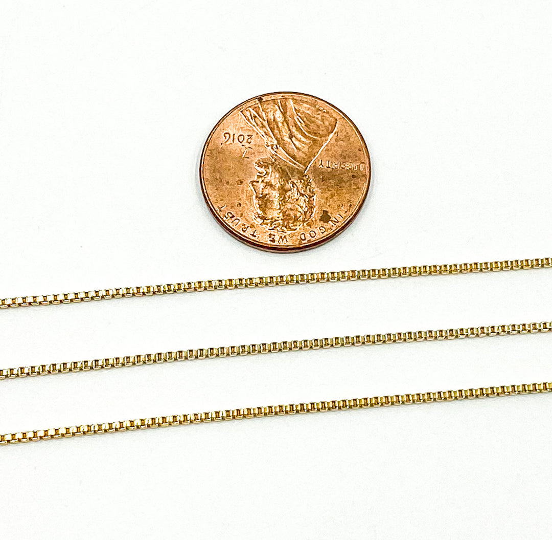 14k Gold Filled 1mm Link Box Chain. 1MMGF