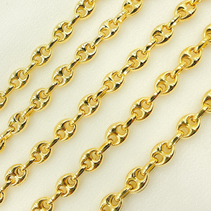 Gold Plated Sterling Silver Puff Marina Link Chain
