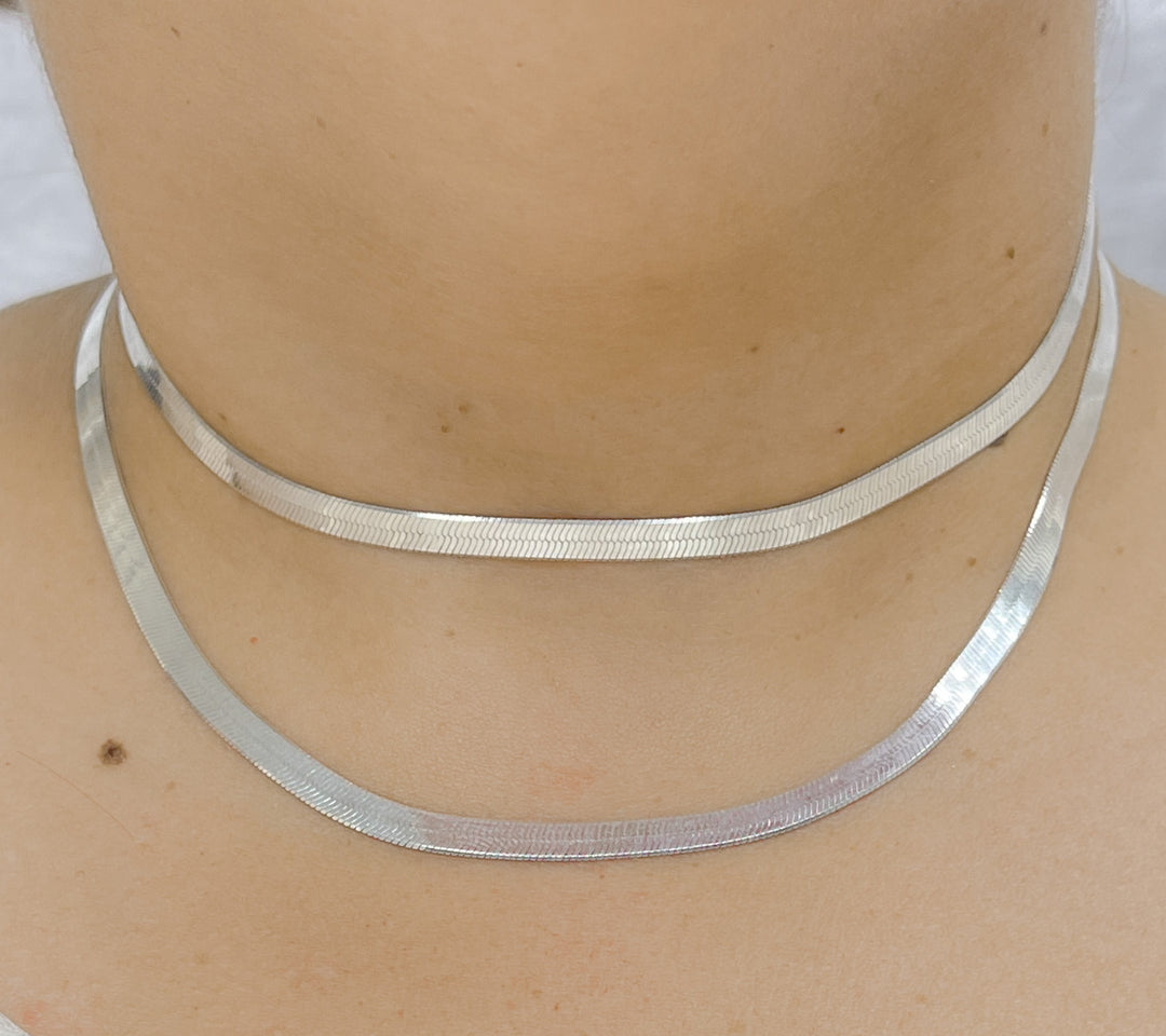 925 Sterling Silver Herringbone Silver 4.3 mm Width Chain. HER2SSNecklace