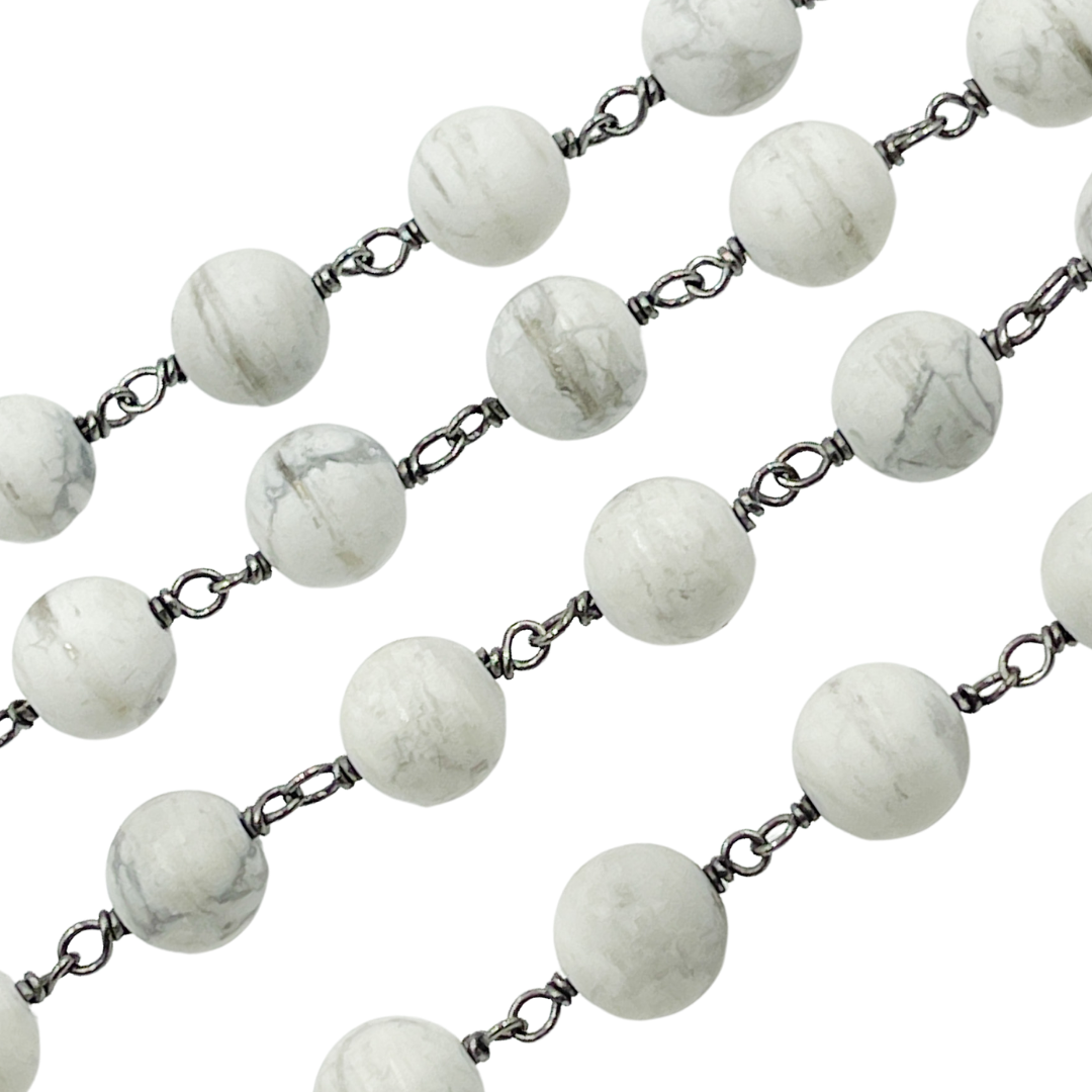 Howlite Gemstone Round Shape Chain. HO3