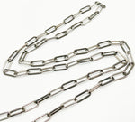 Load image into Gallery viewer, Black Rhodium 925 Sterling Silver Link Paperclip Chain. 170
