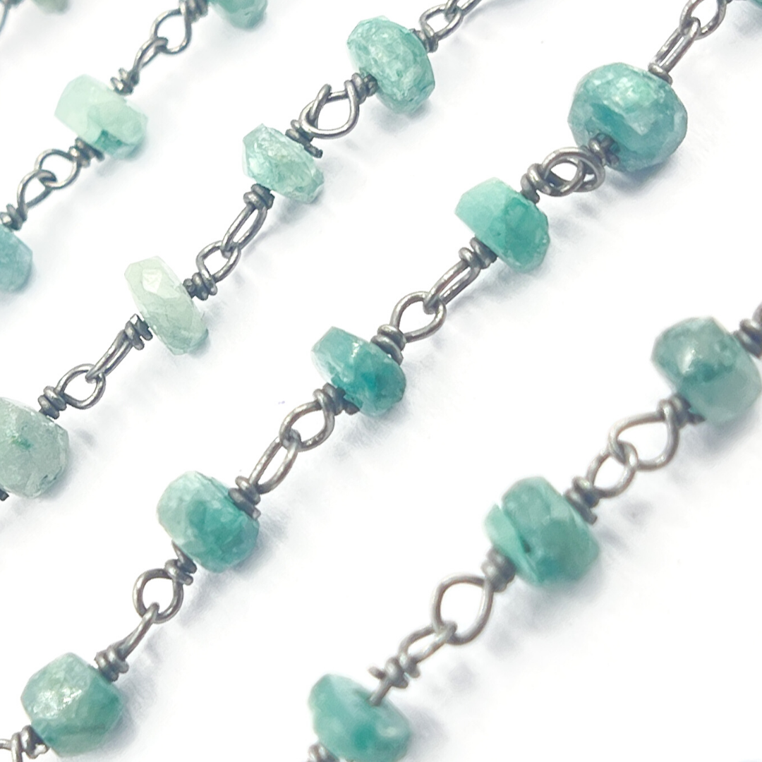 Dyed Emerald Oxidized Wire Chain
