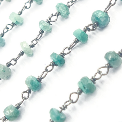 Dyed Emerald Oxidized Wire Chain