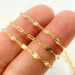 Load image into Gallery viewer, 040FV55. 14K Solid Yellow Gold Oval Flat Link Diamond Cut Marina Link Chain
