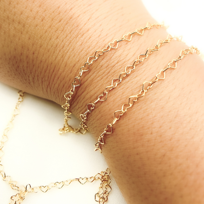 14K Gold Filled Heart Link Chain