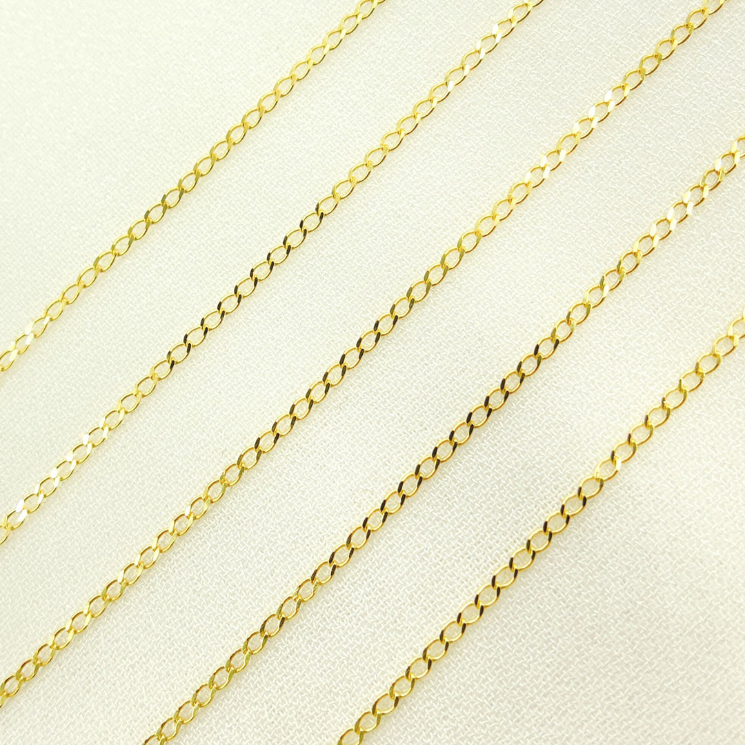 030GLBPT2byFt. 14K Solid Yellow Gold Curb Link Chain