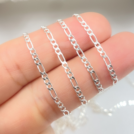 Sterling Silver Flat Figaro Link Chain