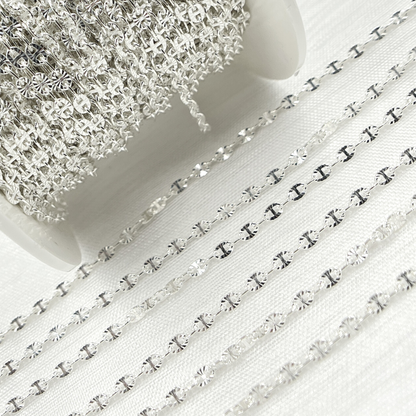 925 Sterling Silver Diamond Cut Marina Chain.