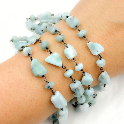 Larimar Oxidized Wire Chain