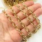 Load image into Gallery viewer, Gold Plated 925 Sterling Silver Smooth Oval Link Chain. Y63GP
