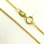 14K Solid Yellow Gold Wheat Chain
