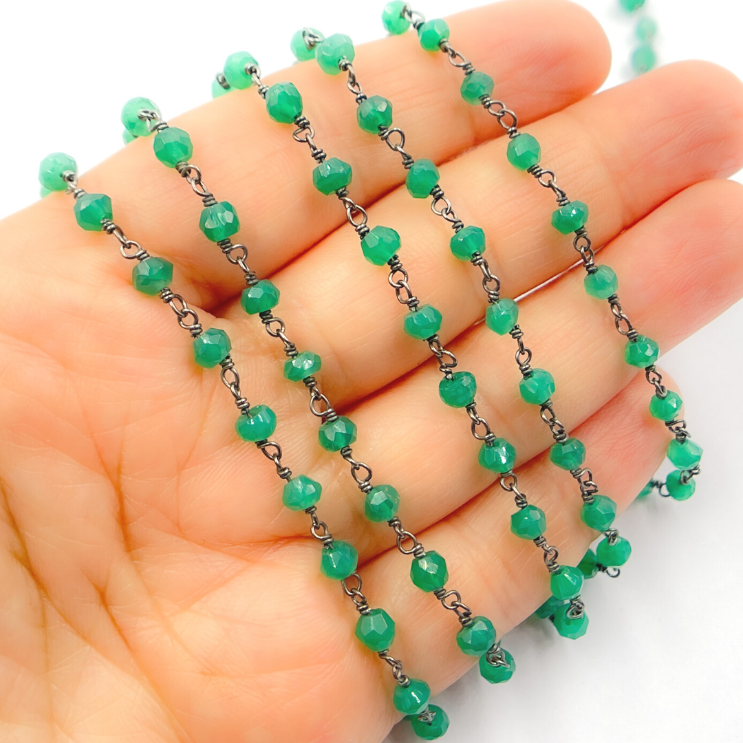 Green Onyx Wire Chain. GRE1