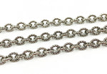 Load image into Gallery viewer, Oxidized 925 Sterling Silver Hammered Oval Link Chain. 7OX