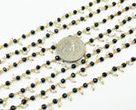 Load image into Gallery viewer, Pearl with Black Spinel Chain. PRL14
