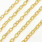 Load image into Gallery viewer, Gold Plated 925 Sterling Silver Textured Oval Link Chain. V59GP
