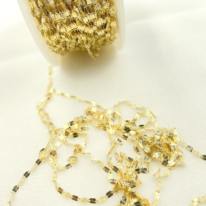 14k Solid Yellow Gold Diamond Cut Marina Chain
