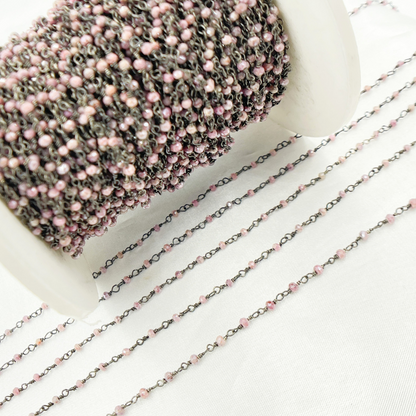 Pink Silverite Oxidized Wire Chain
