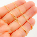 Load image into Gallery viewer, 032R07B1TP0L8L. 14K Solid Gold Cable and Bars Chain
