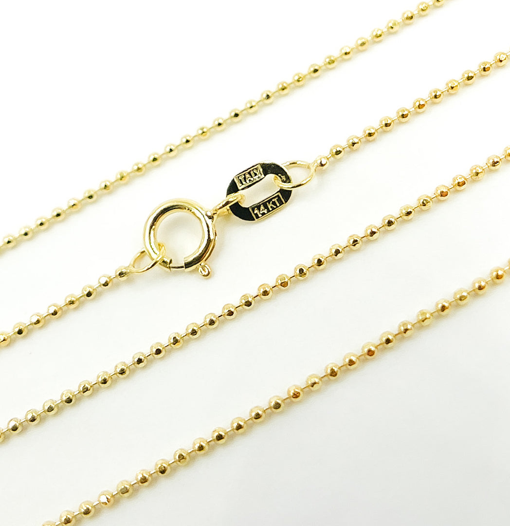 100KPLD. 14K Solid Gold Ball Chain